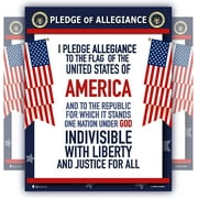 Pledge of Allegiance poster LAMINATED American flag print for classroom décor chart usa sign 15x20