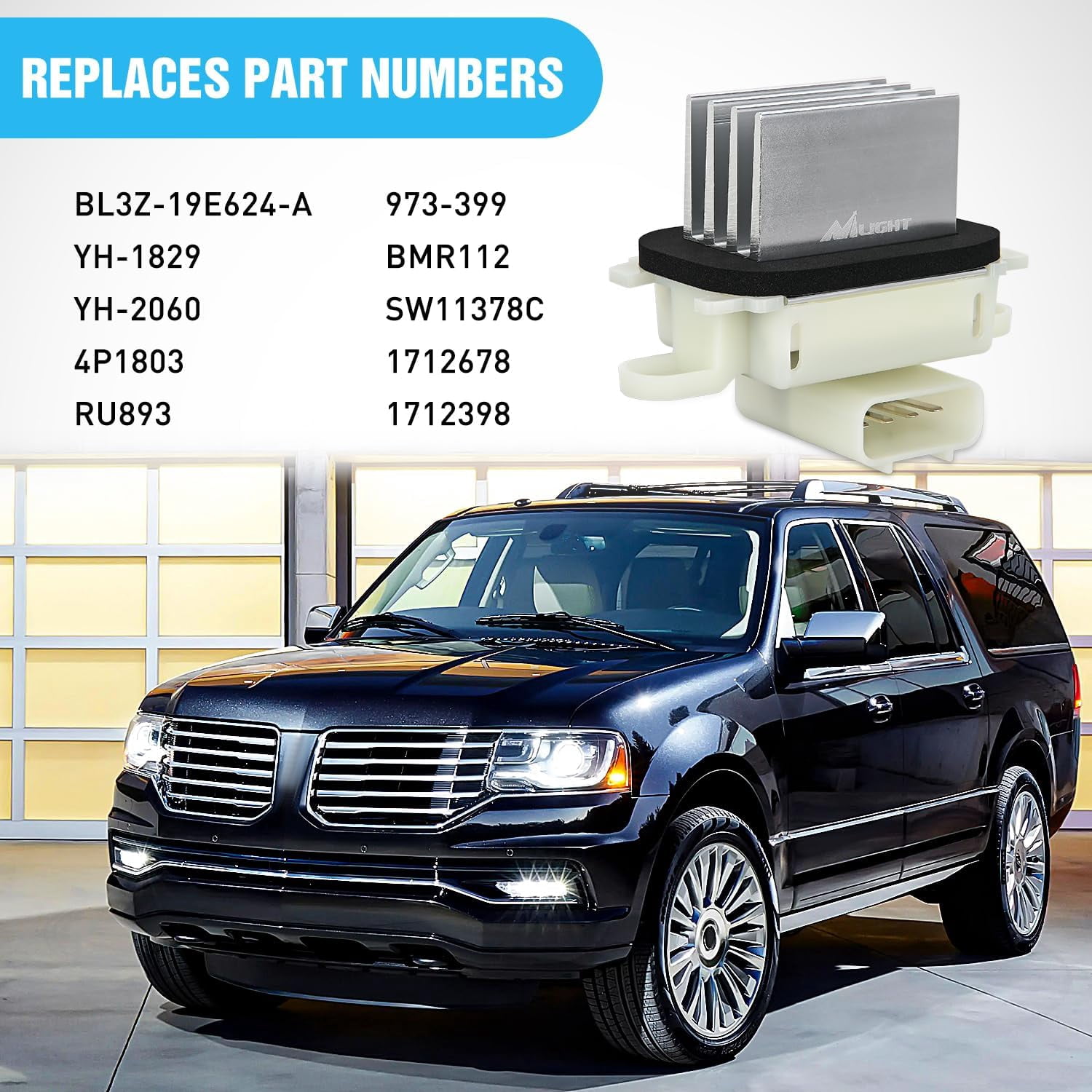 Nilight HVAC Motor Resistor for Ford F150 2009-2014, Ford Expedition, Lincoln Navigator 2009-2017, Part BL3Z-19E624-A