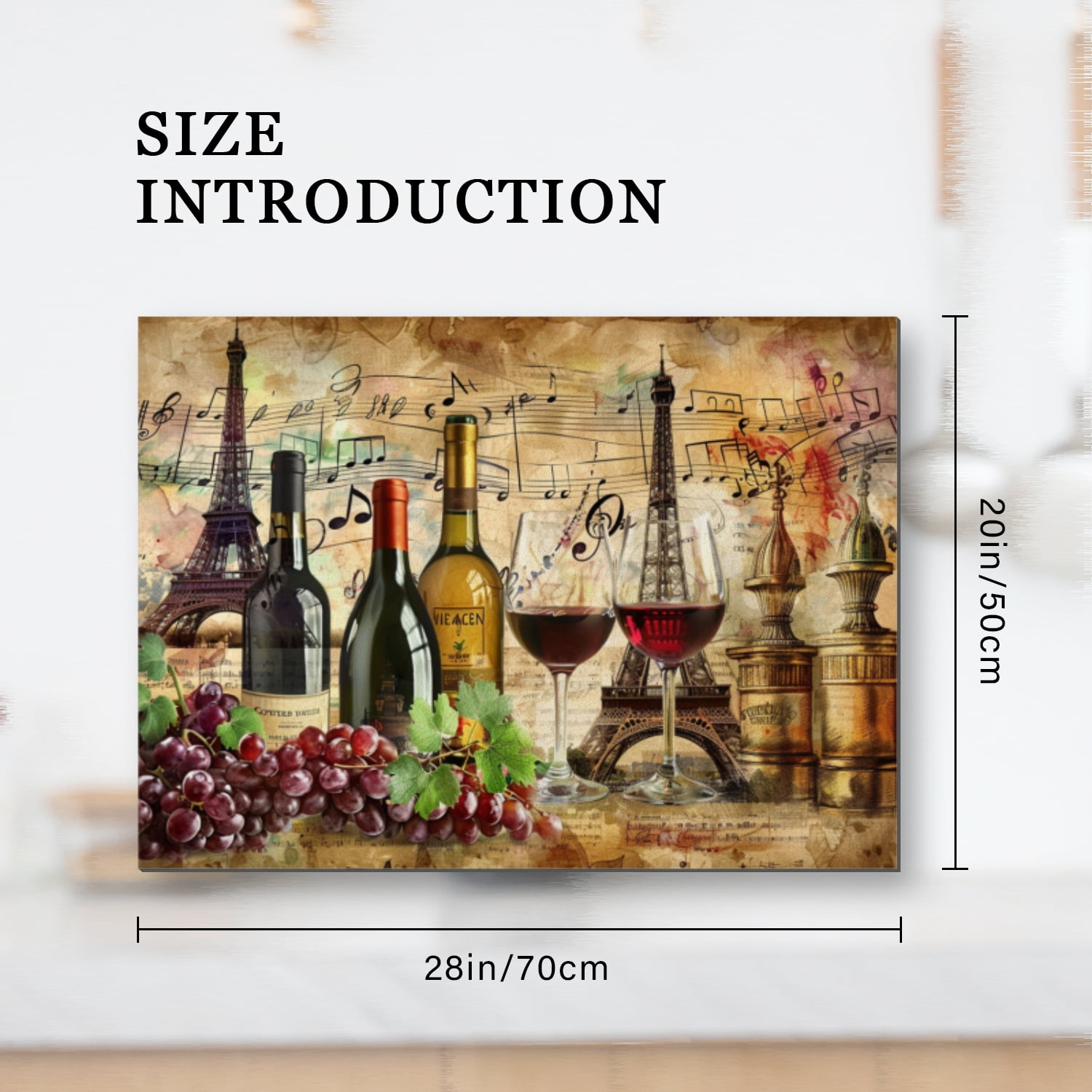 Electric Stove Top Cover, Eiffel Tower With Bottles Of Wine, Induction Cooktop Cover, Decorative Stove Mat for Kitchen RV (28×20 Inch)