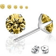 thumbnail image 3 of KDSJSXW Flat Back Earrings Classic Sterling Silver Stud Earrings, Hypoallergenic Earrings Pearl Jewelry Earrings for Girls Stud Earrings(champagne5,One Size), 3 of 5