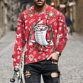 thumbnail image 1 of 2023 Automne Nouveaux Chandails à Manches Longues pour Hommes Imprimés Numériques Impression de Noël Coupe Ample Col Rond Chandail 3d Manches Longues, 1 of 5