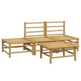 thumbnail image 2 of vidaXL 4 Piece Garden Lounge Set with Light Grey Cushions Bamboo, 2 of 5