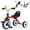 Red, variant on Babyjoy 3-in-1 Kids Tricycle with Lighted Wheels Folding Toddler Trike with Adjustable Seat Pink