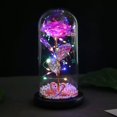 thumbnail image 1 of Adornos de cubierta de vidrio con flores eternas, simulación de rosas láser, luz LED, regalo creativo para el día de San Valentín, pareja, nacimiento, 1 of 6