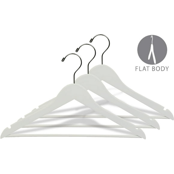 The Great American Hanger Company White Wooden Suit Clothes Hanger, Box of 100