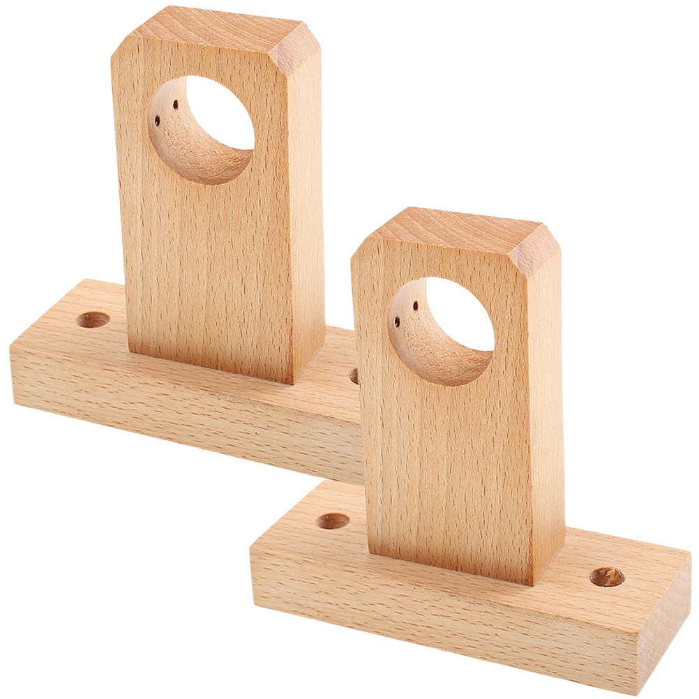 2pcs Wooden Curtain Rod Brackets Heavy Duty Curtain Rod Holders Wood
