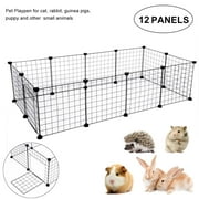 Zerone Pet Playpen, 14Pcs Small Animal Cage Indoor Portable Metal Wire Fence for Small Animals, Guinea Pigs, Rabbits Kennel Crate Fence (Each Panel 14 X 14 inch)