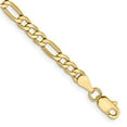 thumbnail image 5 of 10K Yellow Gold 3.5mm Semi-Solid Figaro Chain Bracelet 8 IN, 5 of 5