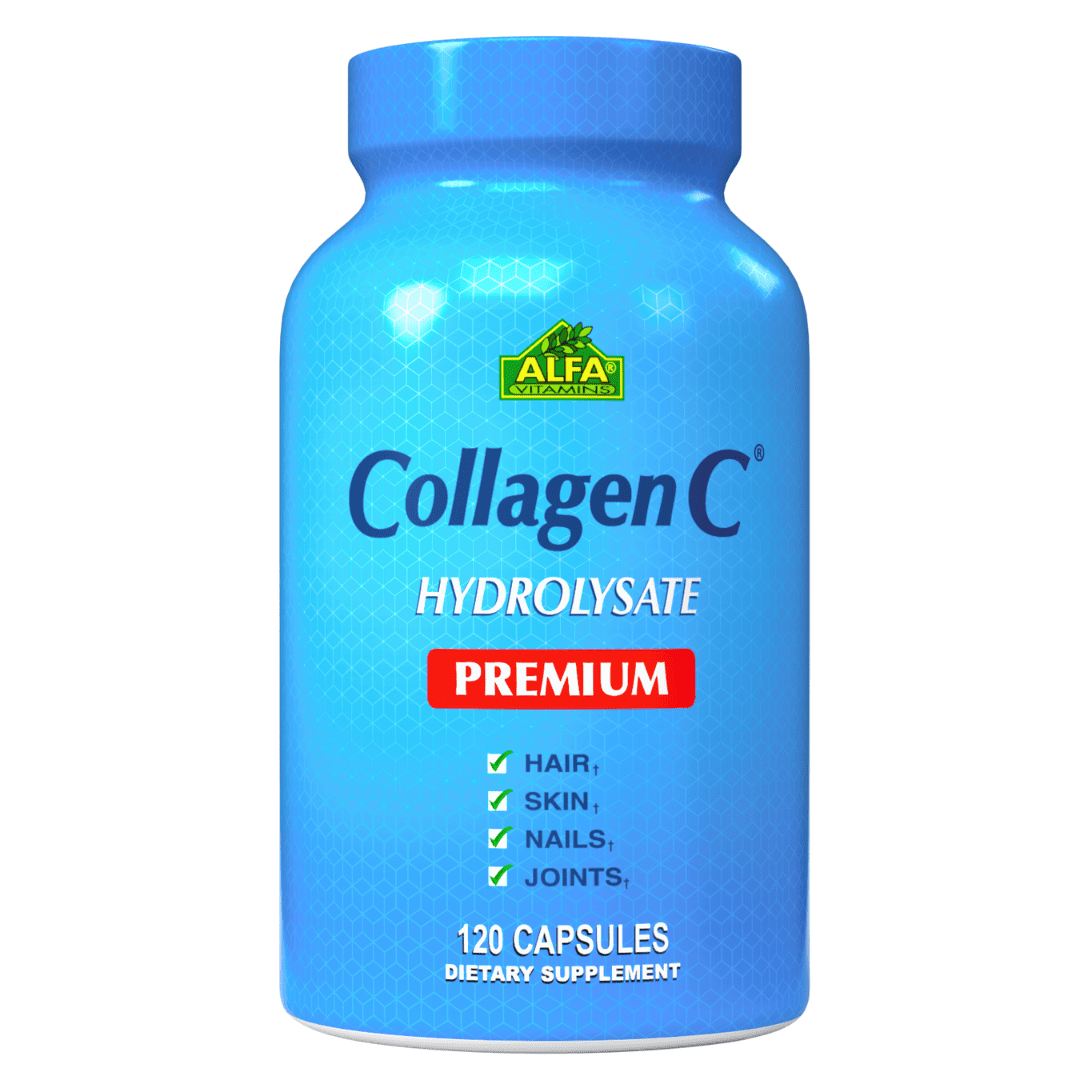 CollagenC® Hydrolysate Premium Formula with Vitamin C - Nutritional Supplement with Vitamin C - Skin, Nails & Hair Rejuvenation, Supports Bone, Muscle Health - 120 Capsules