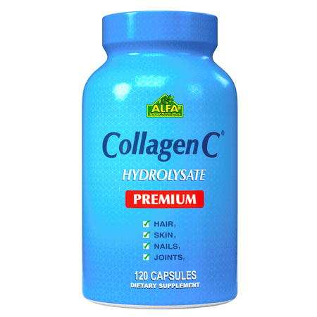 CollagenC Hydrolysate Premium Formula with Vitamin C - Nutritional Supplement with Vitamin C - Skin, Nails & Hair Rejuvenation, Supports Bone, Muscle Health - 120 Capsules