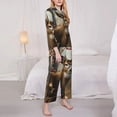 thumbnail image 3 of Daiia American Wildlife Deer Forest for Women's Long-Sleeved Pajama Set – Soft & Comfortable Sleepwear Button-Up Pajamas Cozy Lounge Wear-, 3 of 7