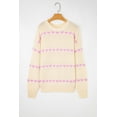thumbnail image 6 of Women's Pink Heart Ribbed Knit Sweater for Daily Wear [ZhiHiMeRi] | S, 6 of 12