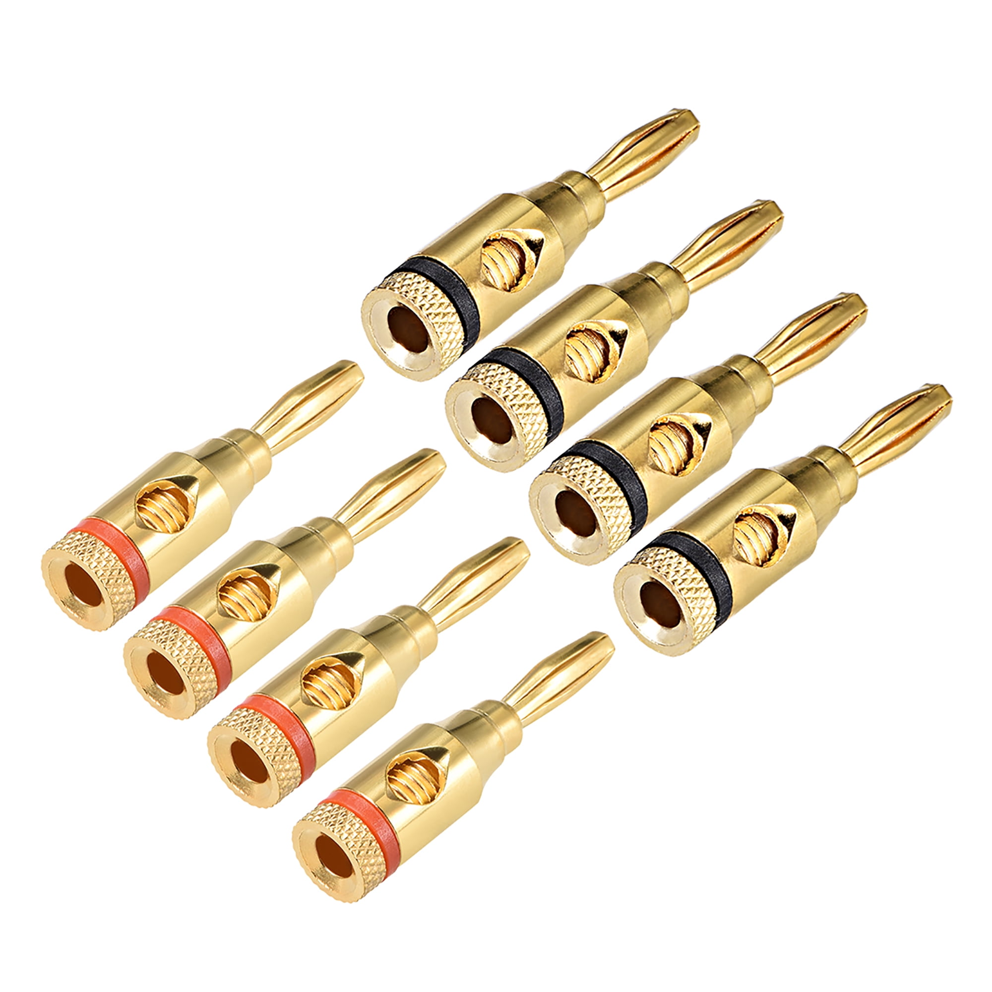 Gold 4mm Plated Banana Connector Open Screw Type 8pcs for Speaker Wire