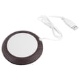 thumbnail image 3 of Chauffe-tasse à café, USB Grain de bois chauffe-tasse chaleur boisson tasse tapis bureau thé tasse à café coussin chauffant pour bureau à domicile(Dark Wooden Grain), 3 of 14