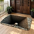thumbnail image 4 of Clearance Halloween 3D Illusion Rug, Skeleton Optical Illusion Mat, 23.6 x 35.4 Inch Polyester Entryway Door Mat, Low Profile Spooky Floor Carpet for Dorm Bathroom Bedroom Party Decor, 4 of 8