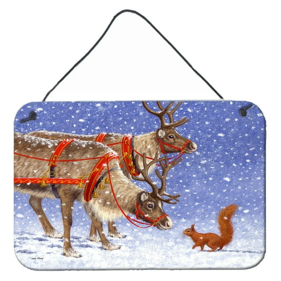 Carolines Treasures ASA2173DS812 Reindeer and Squirrel Wall or Door Hanging Prints 8x12 multicolor