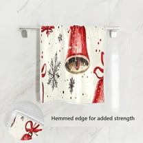 BZSMCE Bath Towel 30 X 15 in Soft Towel Christmas Red Bell and Snowflake Design Pattern