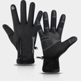 thumbnail image 3 of 1 Pair Waterproof Winter Warm Gloves Windproof Touch Screen Thermal Gloves Men Women Zippered Full Finger Cycling Gloves M, 3 of 5