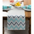 thumbnail image 2 of DII 70x14" Polyester Fabric Base Embroidered Chevron Table Runner in Off White, 2 of 6