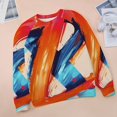 thumbnail image 6 of Abstract Oil Painting Womens Casual Crewneck Sweatshirt Long Sleeve Tops Cute Pullover Loose Fit, 6 of 7