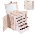 thumbnail image 1 of Joyero de 6 Niveles con 5 Cajones Gran Capacidad - Caja de Joyas, Almacenaje de Joyas, Interior con Espejo, Alajero Organizador de Joyas para Anillos, Collares, Relojes, Pulseras y Aretes, 1 of 7