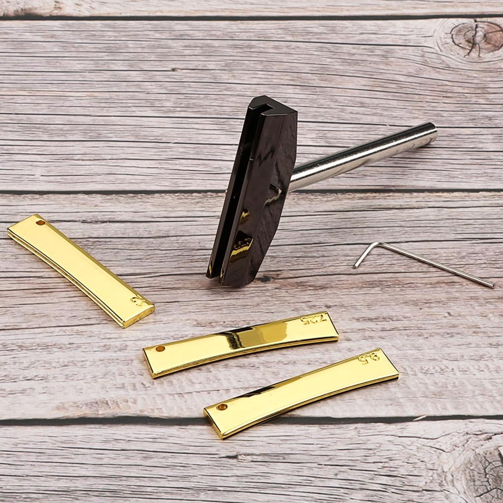 Yihuala Electroplated Guitar Fret Press Set with Grooved Inserts and Wrench Fret Insert Set for Stable String Alignment