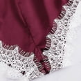 thumbnail image 5 of Xysaqa Women Lingerie Lace Satin Bodysuit Deep V Neck Teddy One-Piece Babydolls Nightwear Slim-Fit S-3XL, 5 of 7