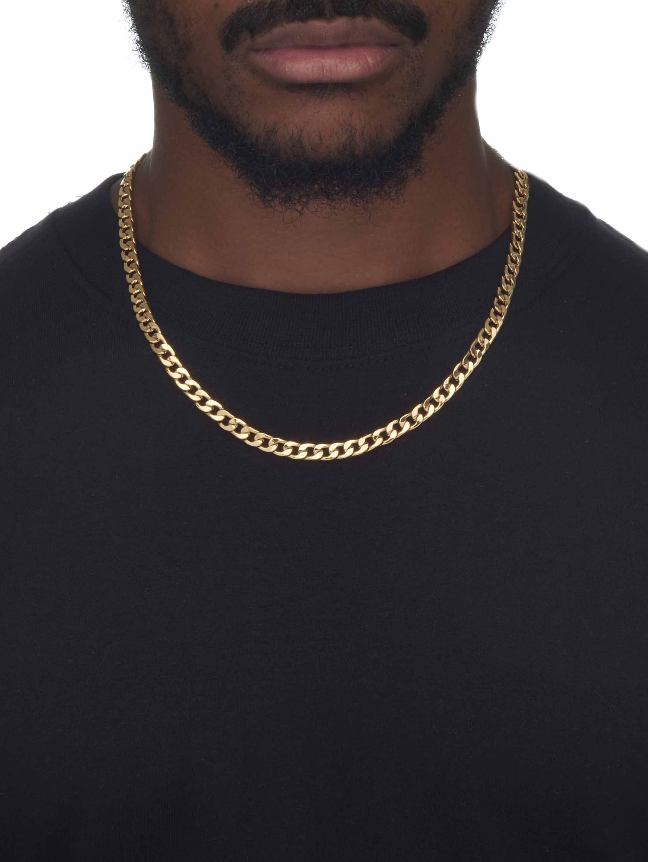 PalmBeach Jewelry Men's Curb-Link Chain Necklace Gold Ion-Plated 20" (5.5mm)