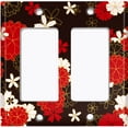 thumbnail image 6 of Metal Light Switch Plate Cover Japanese Flower Pattern Red Wallpaper FLW043, 6 of 13