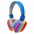 thumbnail image 3 of imerelez Fidget Headphones for Kids, Wireless Bluetooth Pop Bubble On-Ear Headset, Rainbow Color, Lighted Fidget Toy for Children and Adults (Blue), 3 of 6