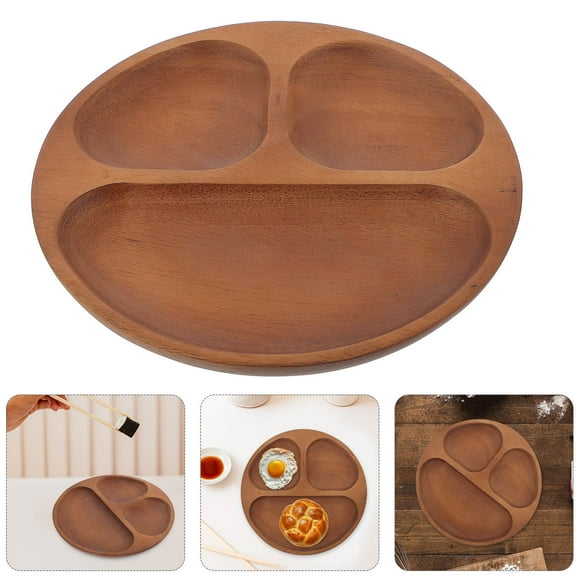 LEORX Divided Design Three-Section Plate 1Pc 7.86X7.86X0.79in