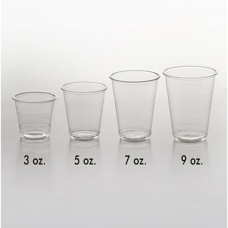 Plastic Cups 3 oz Bulk Case 2400, Disposable Clear, Small Bathroom Cup