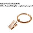 thumbnail image 3 of Curtain Ring with Clips,Iron Drapery Clips Hooks,TTZEZE Rustproof Curtain Clip Rings Hooks,30PCS Curtain Hooks for Curtain Rod Dia.32mm/1.26'' THK 3mm/0.12'', Rose Gold, 3 of 7