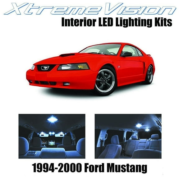 XtremeVision LED for Ford Mustang 1994 - 2004 5 Pieces Cool White Premium Interior LED Kit Package  Installation Tool