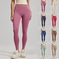 thumbnail image 4 of COMVALUE No Front Seam Leggings for Women Inseam, High Waisted Buttery Soft Yoga Pants Khaki XL, 4 of 9