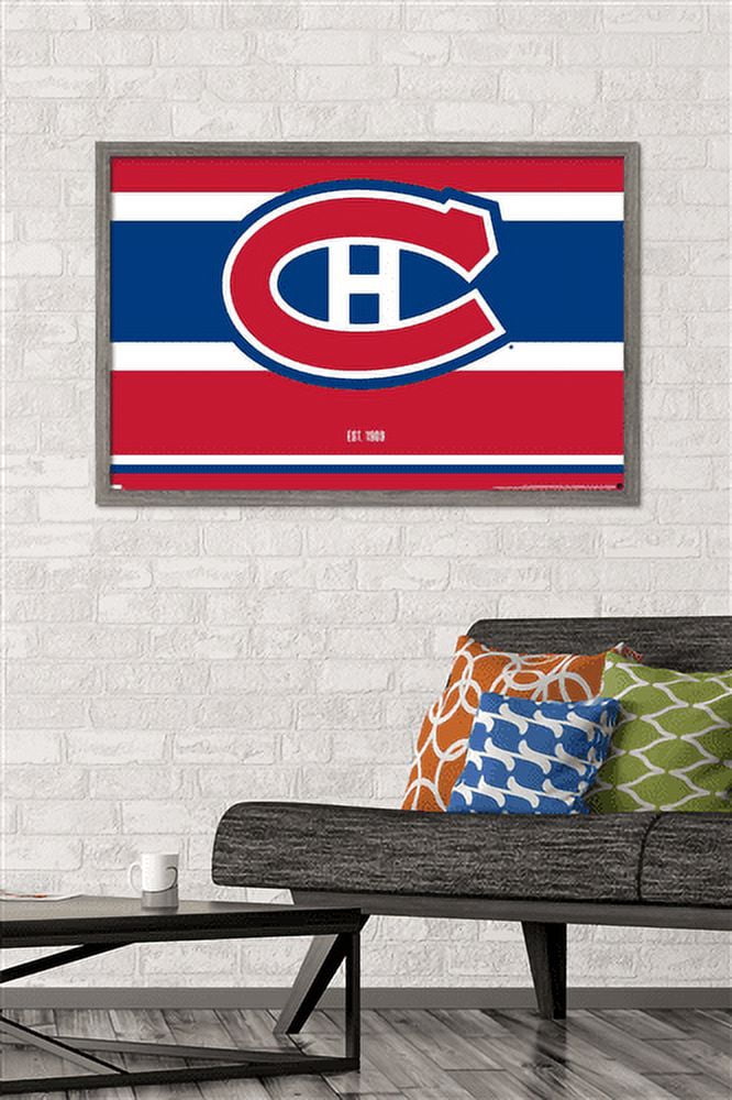 NHL Montreal Canadiens - Logo 21 Wall Poster, 22.375" x 34", Framed