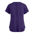 thumbnail image 4 of Soft Stretch V-Neck Scrub Top for Women – Lightweight Comfortable Fit, Anti-Wrinkle & Professional Look Dark Purple 2XL, 4 of 4