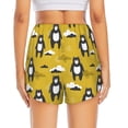 thumbnail image 3 of Picia Cartoon Bear Yellow Pattern Women's 2 in 1 Athletic Running Shorts High Waisted Workout Casual Gym Sweat Shorts with Comfy Liner Zipper Pockets-Small, 3 of 9