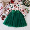 thumbnail image 2 of Huesdet Toddler Girls Christmas Velvet Twirl Dresses Little Girl Casual Long Sleeve Swing A-Line Skater Party Dress(Green,3-4 Years), 2 of 8
