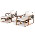 thumbnail image 2 of Gymax 5 PCS PE Rattan  Conversation Set w/Acacia Wood Table Chairs w/Ottomans Outdoor Brown, 2 of 5