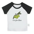 thumbnail image 2 of iDzn O is for Olive Funny T shirt For Baby, Newborn Babies T-shirts, Infant Cute Fruits Tops, 0-24M Kids Graphic Tees Clothing (Short Black Raglan T-shirt, 12-18 Months), 2 of 5
