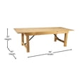 thumbnail image 5 of Flash Furniture 8' x 40" Rectangular Antique Rustic Light Natural Solid Pine Folding Farm Table, 5 of 9