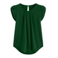 thumbnail image 3 of Aloohaidyvio sports tops for women,Chiffon Solid Color Short Sleeve Round Neck Casual Shirt Short Sleeve Blouse, 3 of 5