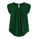 thumbnail image 3 of ICHUANYI Clearance Chiffon Solid Color Short Sleeve Round Neck Casual Shirt Short Sleeve Blouse(Green, XXL) ICHUANYI WER2023080814463, 3 of 6