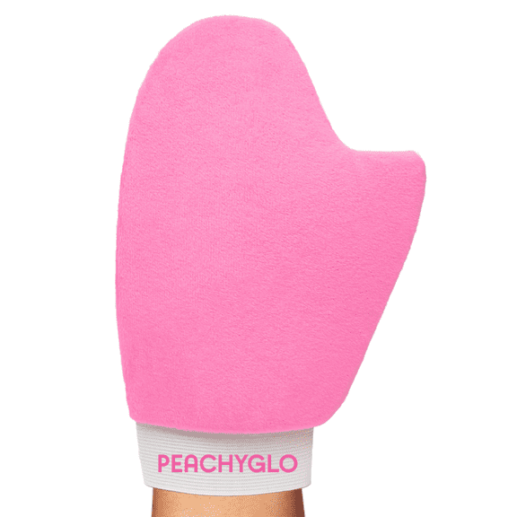 Peachyglo Self Tanning Mitt Pink - Super Soft Double Sided Mitt Applicator For Even, Streak Free Sunless Tan