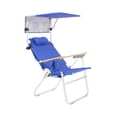 thumbnail image 5 of Heavy Duty Tall Beach Chair with Canopy Shade for Adults, 17" High Off Ground, 4-Position Reclining, Insulated Cooler & Storage Pouch, Bamboo-Finish Arms, 300 lb Capacity, 5 of 9