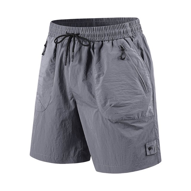 Pantalones cortos deportivos para hombre, tejido Ice Silk, cordón ajustable, cremallera, secado rápido, tallas S-XXXL