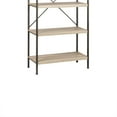 thumbnail image 5 of Saint Birch 4-Shelf X-Cross Farmhouse Wood Bookcase in Light Oak, 5 of 5