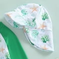 thumbnail image 7 of NIEWTR Infant Baby Boys Swimsuit One Piece Long Sleeve Rash Guard Zipper Bathing Suit Swimwear with Sun Cap Beachwear(A01-Green,6-12 Months), 7 of 7
