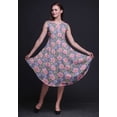 thumbnail image 3 of Bimba Robe d'Été Sans Manches à Col Rond pour Femmes, Imprimée Florale Oeillet Violet et Marguerite, Tenue Décontractée-Xxx-Grand, 3 of 6